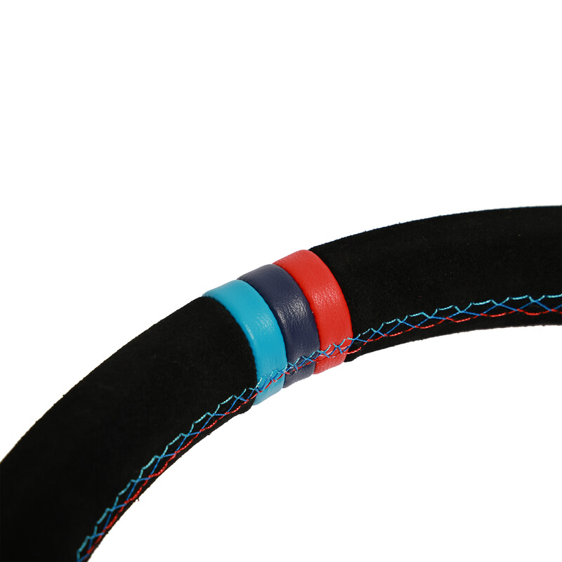 DriftShop Steering Wheel (70 mm Dish), "M Power V2" Edition, Black Suede